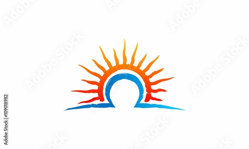 solar energy sunlight sunny abstract vector logo