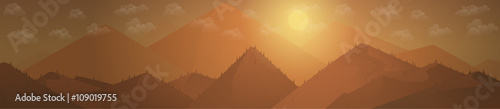 Mountains background Sunset