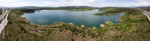 Aerial Panorama of small Dam