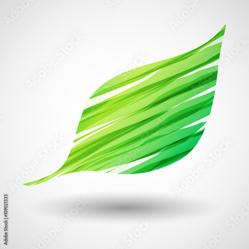 zielony liść ikona wektor