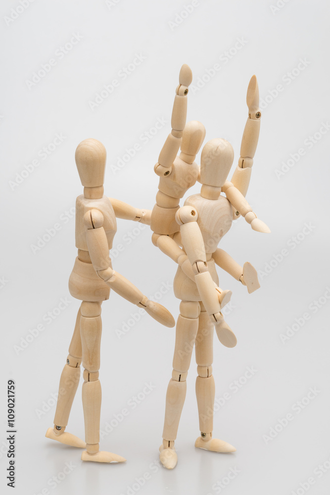 concept of family by man Wood Figure ,women Wood Figure and chil concept of family by man Wood Figure ,women Wood Figure and chil