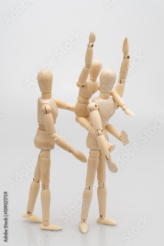 concept of family by man Wood Figure ,women Wood Figure and chil