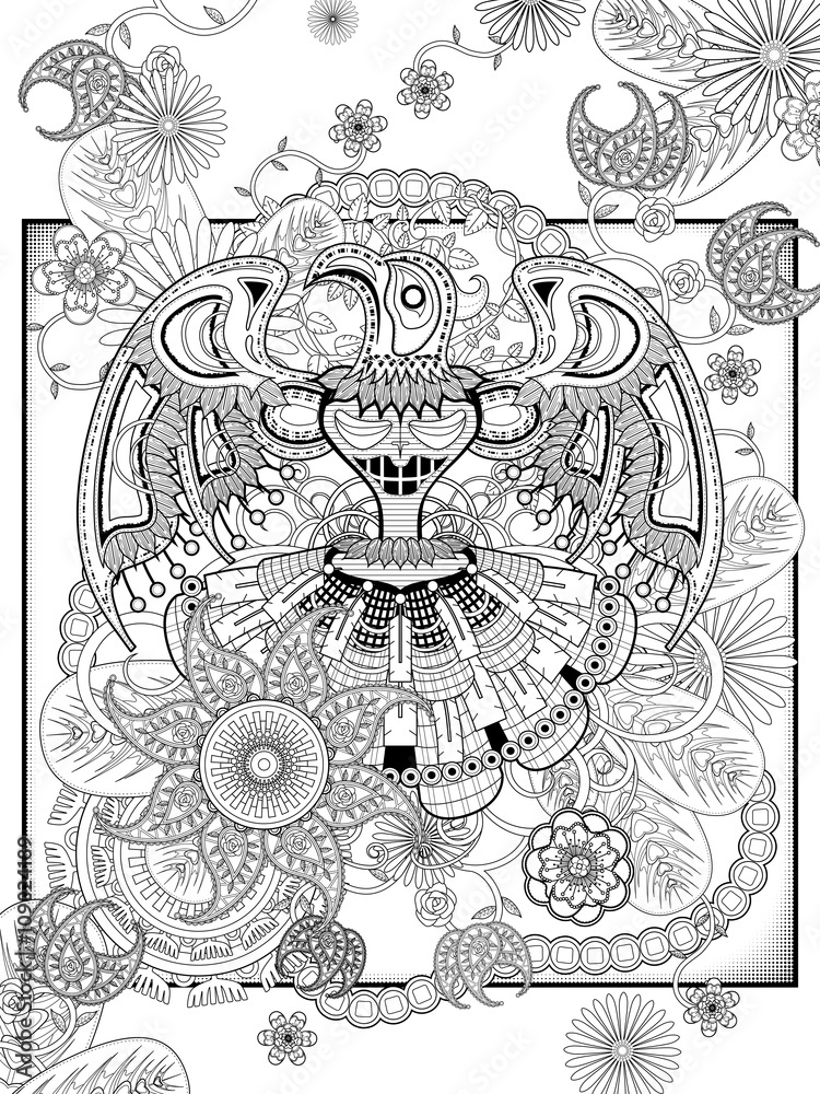 Fototapeta premium totem coloring page