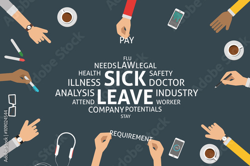 vector sick leave concept,template.
