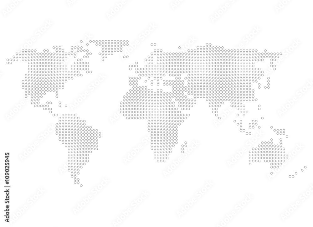 Weltkarte aus grauen Punkten