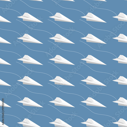 Seamless paper airplane pattern