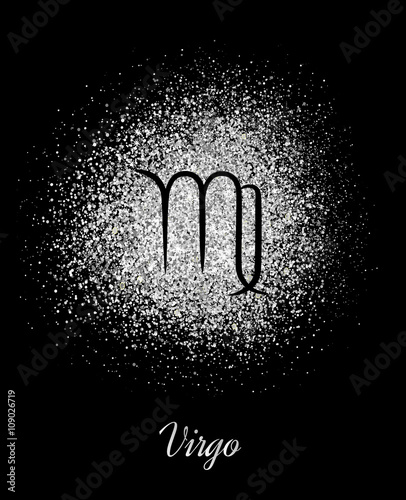 Zodiac sign Aries on silver background