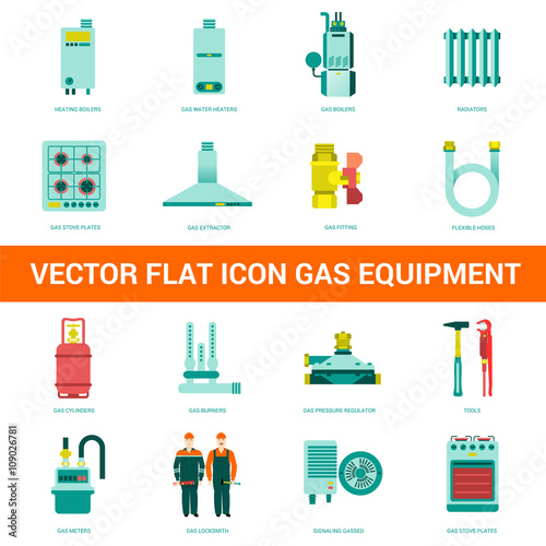 Vector flat icon gas equipment