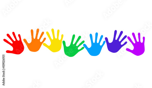 Viele Bunte Handabdrücke