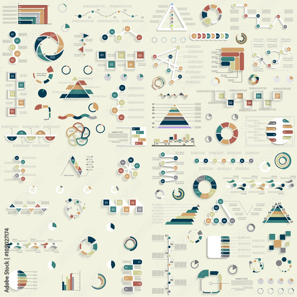 Fototapeta premium Big set of different infographic elements