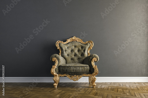 3d vintage arm chair interior render photo