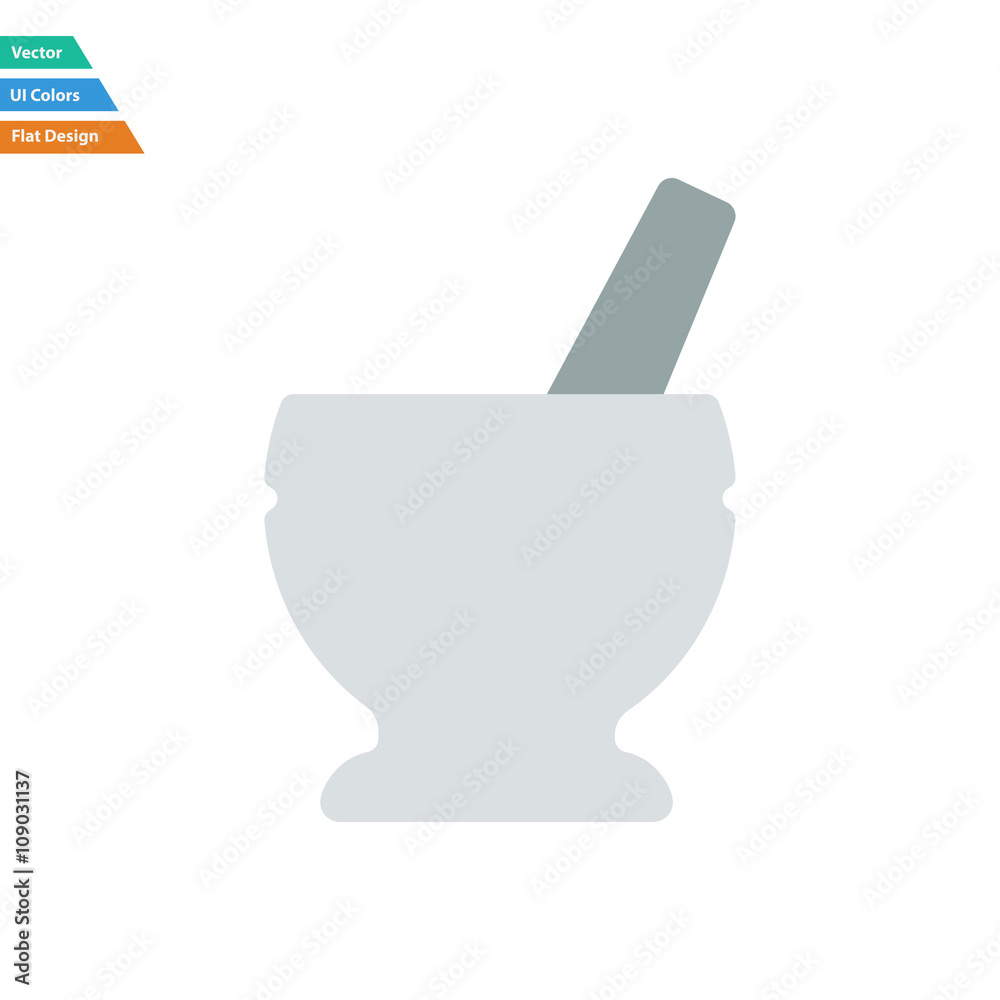 Flat design icon of chemistry mortar Flat design icon of chemistry mortar