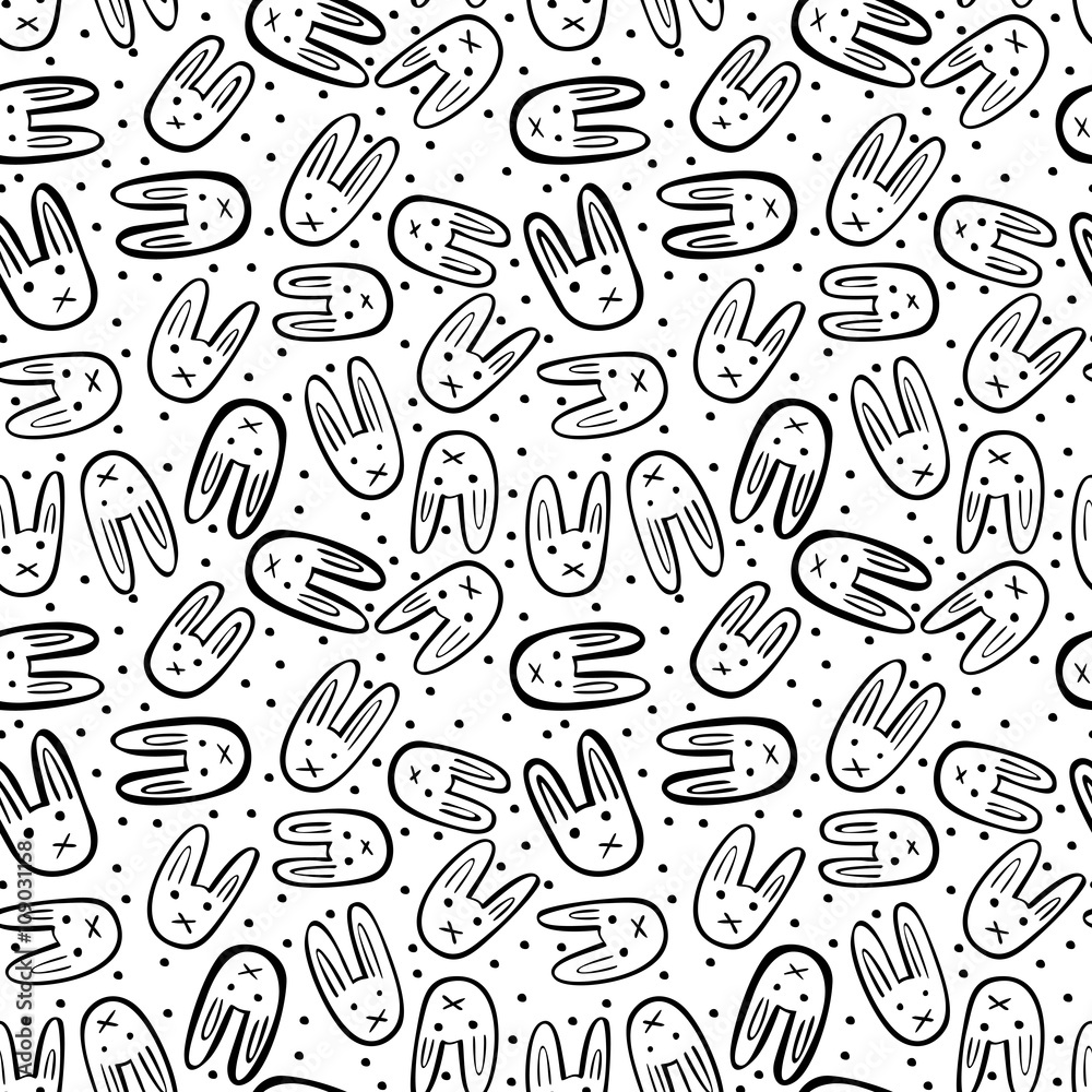 Seamless bunnies pattern