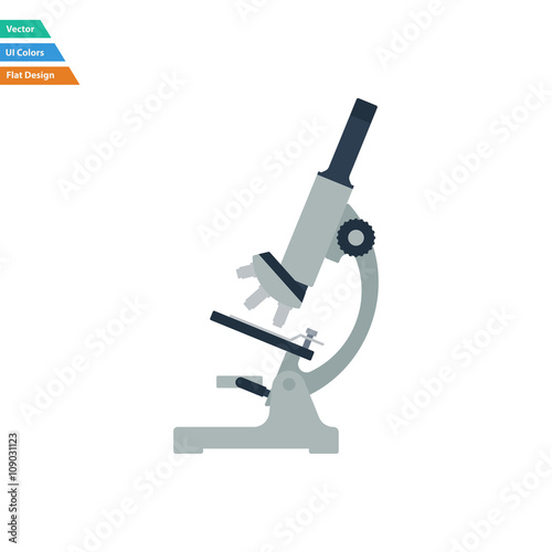 Flat design icon of chemistry microscope