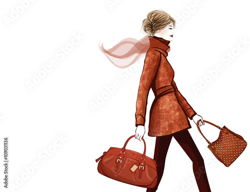 Woman traveling with bag
