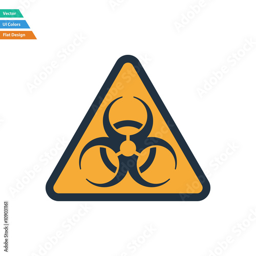 Flat design icon of biohazard