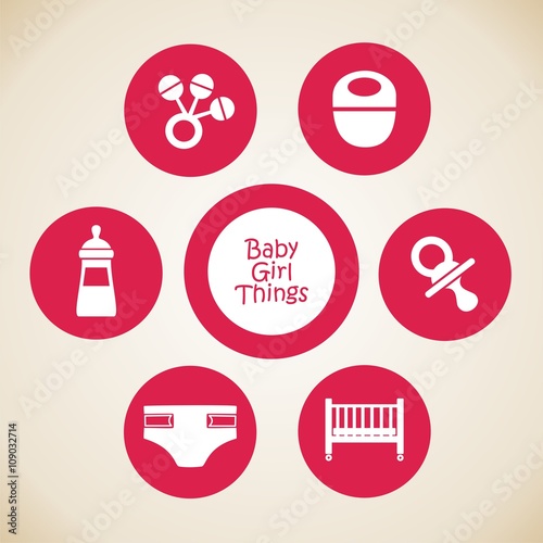 Conjunto de iconos de bebé. Objetos para bebé