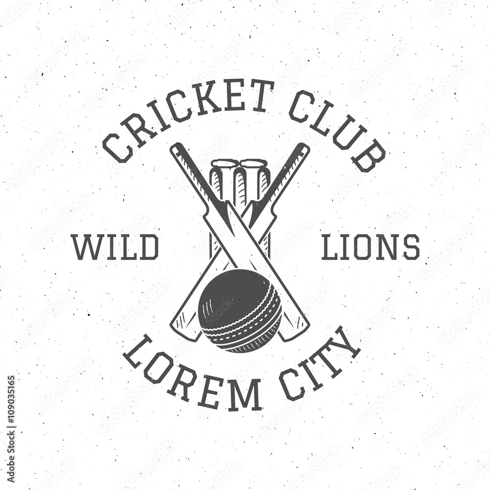 Retro cricket club logo icon design. Vintage Cricket vector emblem