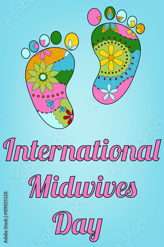 International midwives day with baby feet