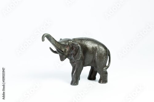 black metal elephant on white background