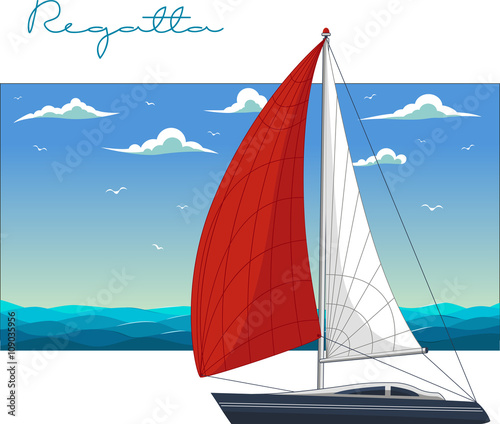 Yacht regatta. Vector illustration