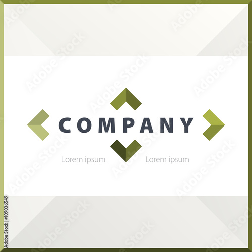 Abstract arrows logo design template. Green shades cursor concept elements icon logo. For your identity company with sample text. Vector illustration.