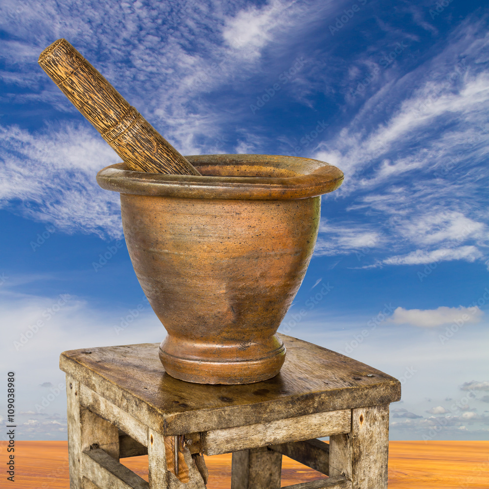 Mortar pestle with sky. Mortar pestle with sky.