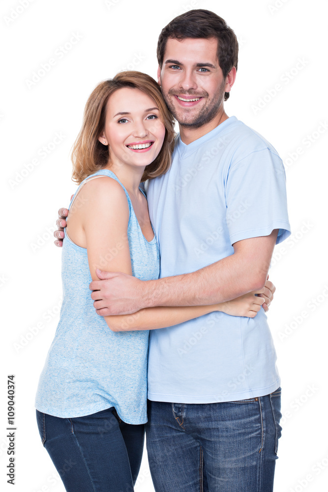 Happy smiling couple standing together. Happy smiling couple standing together.