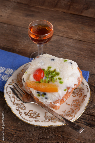 Sicilian dessert with ricotta cream sfincia of St. Joseph photo