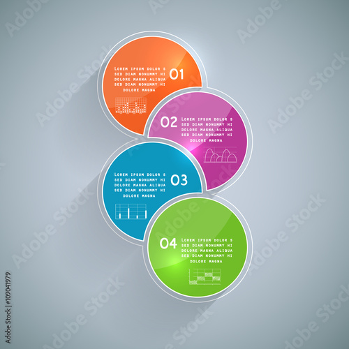 Infographics with 4 parts, steps or processes