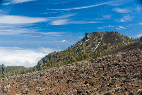 View of Teide from Volcanoes route La Palma  Spain