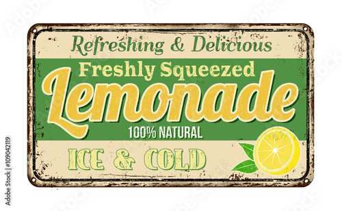 Lemonade vintage rusty metal sign