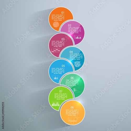 Infographics with 8 parts, steps or processes