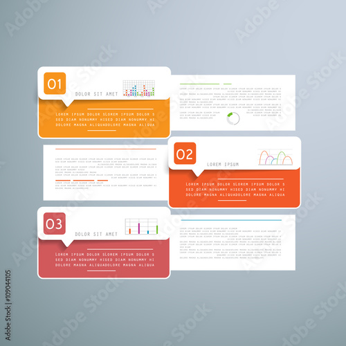 Template for infographic with 3 parts, steps or processes