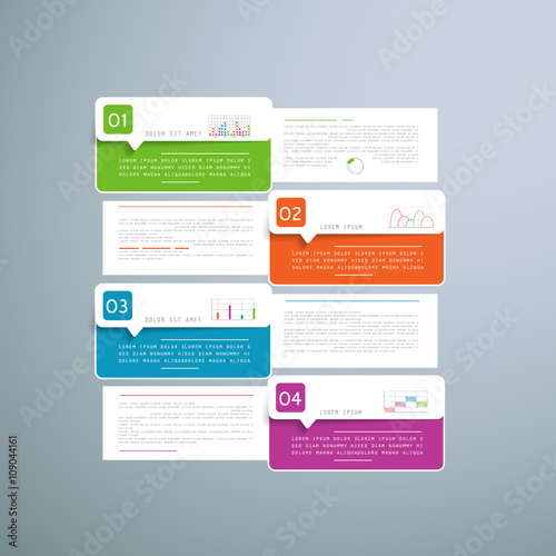 Template for infographic with 4 parts, steps or processes