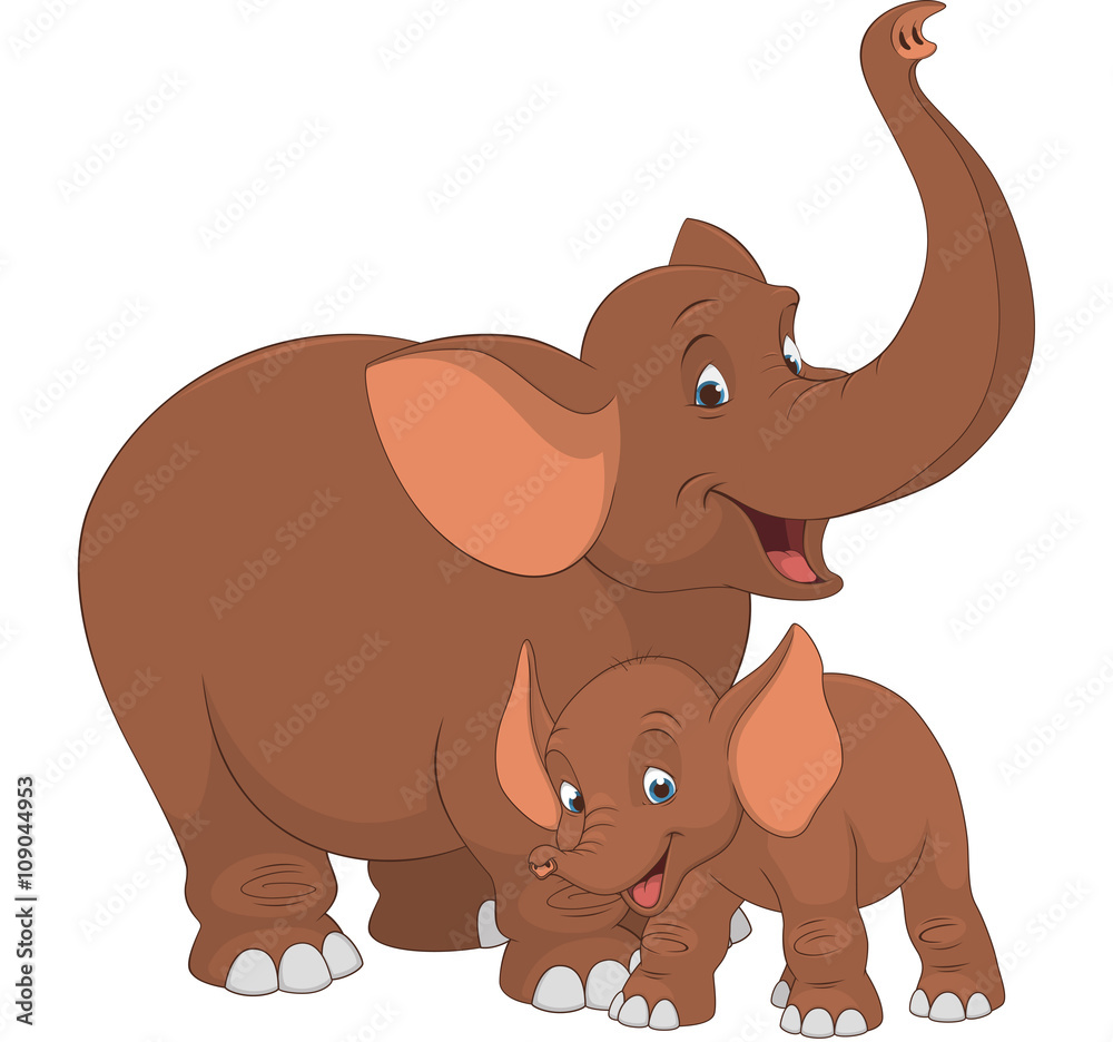 Fototapeta premium Elephant and cub