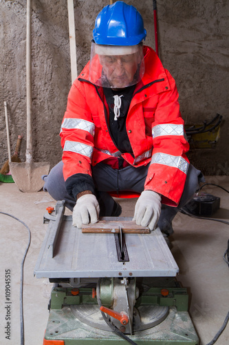 carpenter at work in a building site