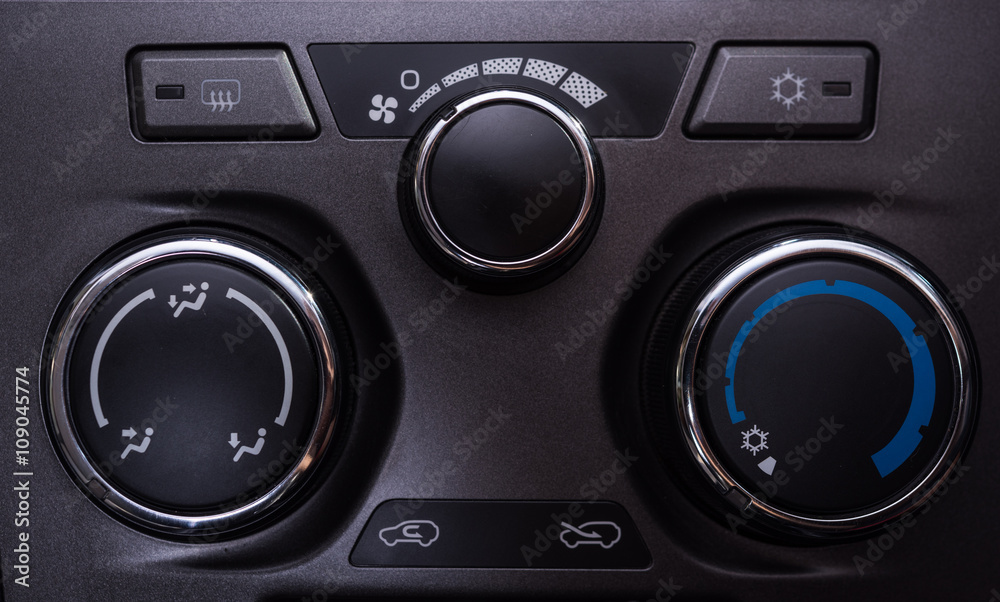 Car interior Air conditioning buttons Car interior Air conditioning buttons