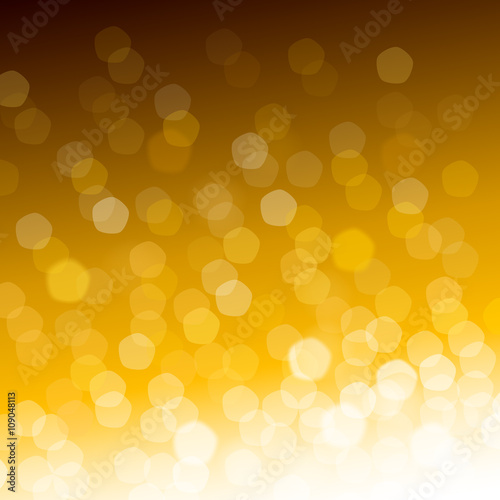 Square golden blurred background with graphic elements. 