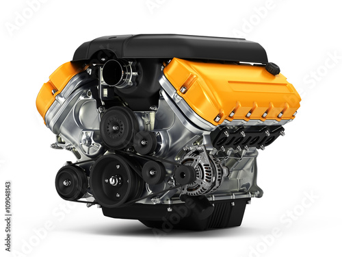 Automotive engine.3D illustration.