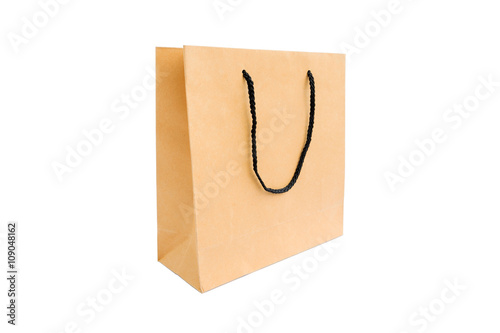 Paper shopping bags isolated on white background.