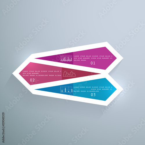 Template with 3 parts, steps or processes
