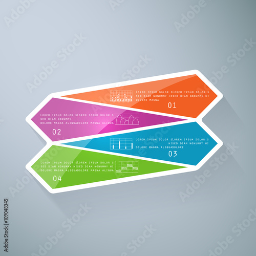 Template with 4 parts, steps or processes