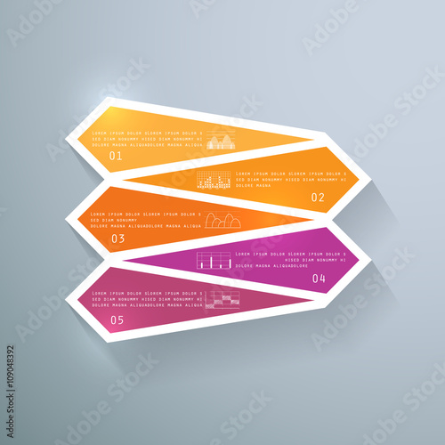 Template with 5 parts, steps or processes