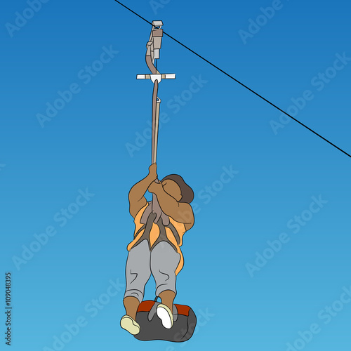 Female african zip line rider