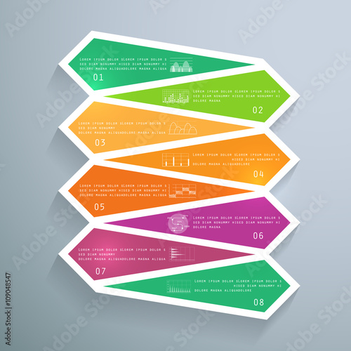 Template with 8 parts, steps or processes