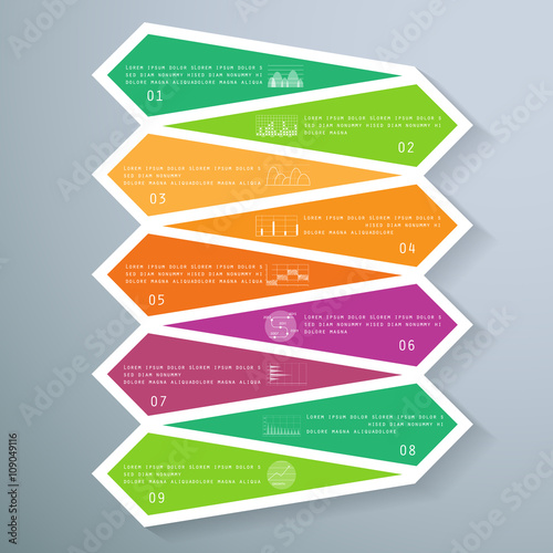 Template with 9 parts, steps or processes