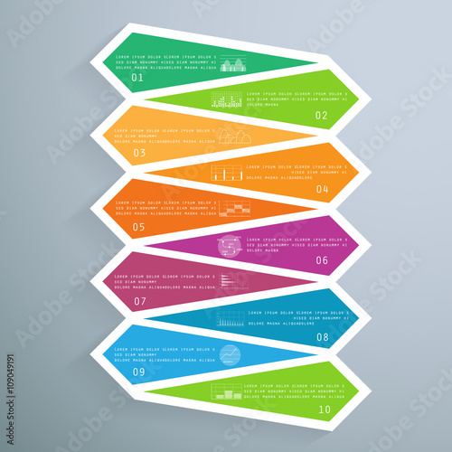 Template with 10 parts, steps or processes