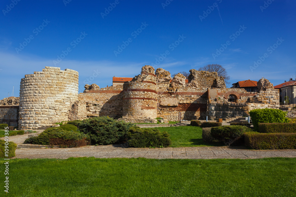ancient fortress wall in Nessebar