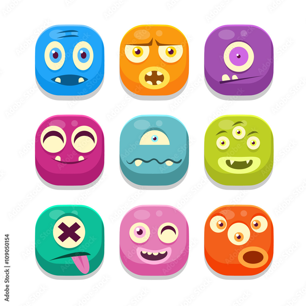 Monster Emoji Icons Set Monster Emoji Icons Set